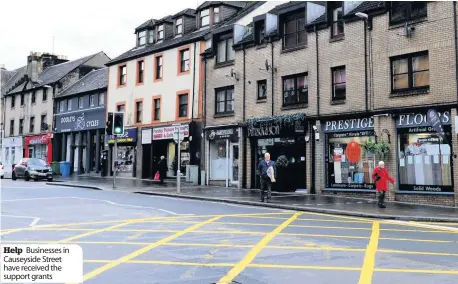  ??  ?? Help Businesses in Causeyside Street have received the support grants