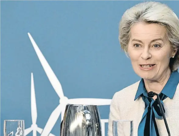  ?? ?? La presidenta de la Comisión Europea, Ursula von der Leyen
