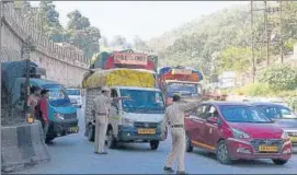  ?? ANI ?? The restrictio­ns on vehicular movement were put in place after the clashes erupted at Mukroh/