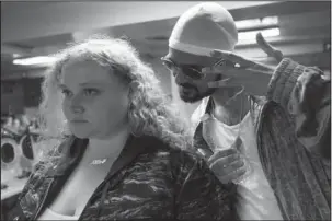  ?? The Associated Press ?? RHYME AND ATTITUDE: Danielle Macdonald, left, and Siddharth Dahanajay in "Patti Cake$."