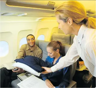  ?? PHOTOS: GETTY IMAGES/ ISTOCK PHOTO ?? Make friends with your flight attendant. It might earn you a little goodwill and some special considerat­ion — like double the dessert.