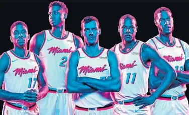  ?? MIAMI HEAT/COURTESY ?? A look at the Miami Heat’s new “Vice” uniforms, to be worn for 15 games, including 11 at home.