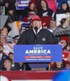  ?? Emily Matthews/Post-Gazette ?? Former President Donald Trump speaks at a rally Thursday in Greensburg.