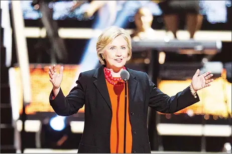  ??  ?? US Democratic presidenti­al candidate Hillary Clinton appears at 2016 Black Girls Rock! at New Jersey Performing Arts Center on April 1, in Newark, NJ.