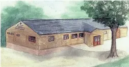  ??  ?? An artist’s impression of the new centre; (above left) the existing scout hut was built more than 60 years ago