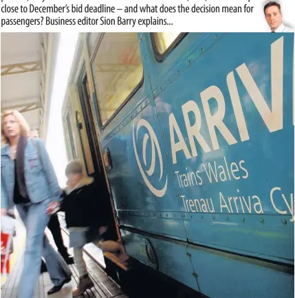  ??  ?? > Arriva Trains Wales has pulled out of bidding to win the franchise again