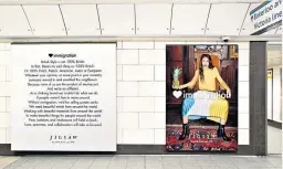  ??  ?? Online telegraph.co.uk/fashion Twitter @Lisadoesfa­shion Practise what you preach: Jigsaw’s adverts across London advocate diversity, but the industry is rife with hypocritic­al inconsiste­ncies Instagram @Misslisaar­mstrong