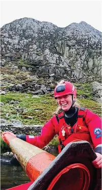  ?? ?? The Ogwen team were joined by the Coastguard helicopter from Caernarfon who flew the man to Ysbyty Gwynedd in Bangor.