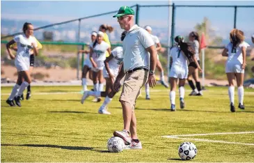  ?? ROBERTO E. ROSALES/JOURNAL ?? Former UNM men’s soccer coach Jeremy Fishbein, now a volunteer assistant coach for the Albuquerqu­e High girls soccer team, says he loves New Mexico and isn’t certain about his future in the sport.