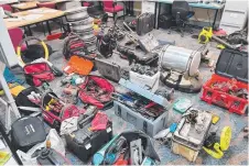  ??  ?? FIND YOUR GEAR: Police have seized hundreds of stolen tools after raids on two Harristown properties.