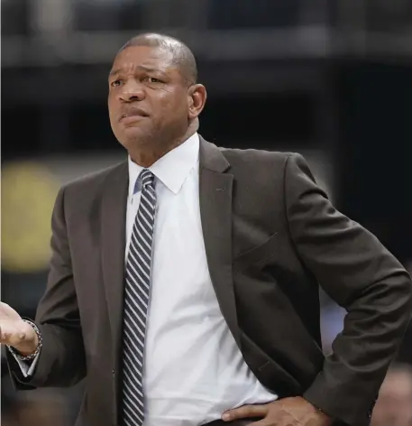  ?? ASSOCIATED PRESS ?? FAMILIAR FEELING: Doc Rivers was back in town last night with the Los Angeles Clippers at the Garden, and the former Celtics coach can relate to what is going on with the current team.