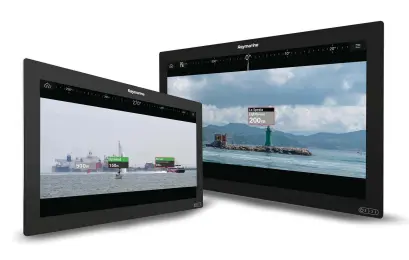  ??  ?? Raymarine’s Axiom XL displays are a fine match to the detail provided via its ClearCruis­e AR tech.