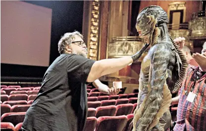  ??  ?? Modern-day Lon Chaney: Doug Jones with director Guillermo del Toro on the set of The Shape of Water, left, in Pan’s Labyrinth, right, and in the flesh, below