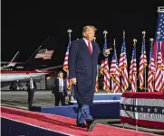  ?? MADDIE MCGARVEY / NYT ?? Former president Donald Trump arrives at a rally in Dayton, Nov. 7. Former chief of staff John Kelly said Trump wanted investigat­ions into perceived enemies including EX-FBI director James Comey.