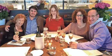  ?? SUBMITTED PHOTO ?? Dinner out with Rick Winter's family includes (from left) mom Bunny Winter, son Eli,18, daughter Ariel, 25, and wife Jackie.