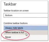  ??  ?? Make it easier to switch between open windows by changing this taskbar setting