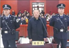  ??  ?? Lei Zhiqiang, former chairman of the Gansu Province Rural Credit Union, pleaded guilty in court in Qingyang, Gansu, on Thursday.