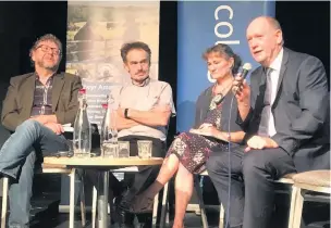  ??  ?? Councillor Cefin Campbell (right), Simon Wright, Gerallt Llewelyn Jones and Professor Janet Dwyer at the rural affairs conference in Carmarthen on September 7.