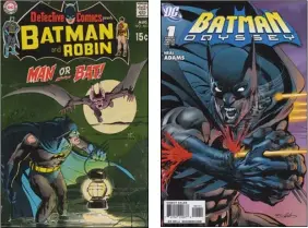  ??  ?? THE MAN BAT In Detective Comics issue 402, Neal drew a story featuring one of his favourite characters: Man Bat.BATMAN : OD YSSEY Expressive and postmodern, Neal both wrote and drew the artwork for Batman: Odyssey.