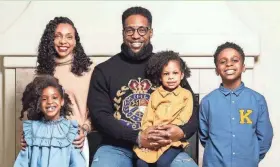  ?? SUBMITTED BY DJ HINES ?? Chloe Hines, left, and her father, DJ Hines, center, were the inspiratio­n for the Oscar-winning animated short, “Hair Love.” Here they are pictured with Chloe's mom, Nina Hines, younger sister, Sedona Hines and older brother, Tres Hines.