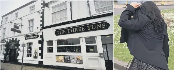  ??  ?? The Three Tuns pub in Filey and, right, Samantha Bush outside York Crown Court