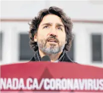  ?? REUTERS ?? Canada’s Prime Minister Justin Trudeau attends a news conference at Rideau Cottage, as efforts continue to help slow the spread of the coronaviru­s disease in Ottawa on Jan. 22.