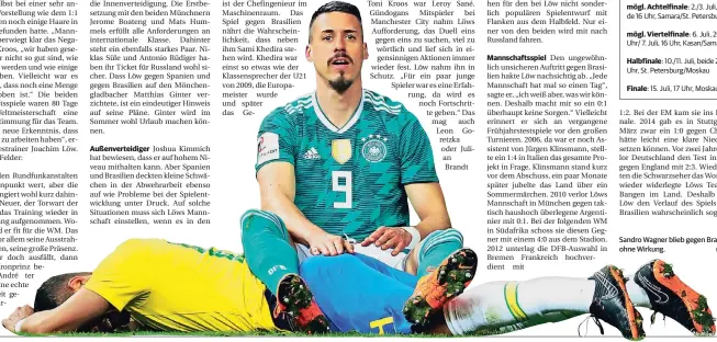  ?? FOTO: DPA ?? Sandro Wagner blieb gegen Brasilien ohne Wirkung.