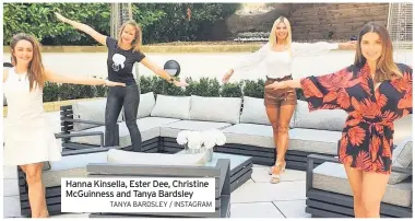  ?? TANYA BARDSLEY / INSTAGRAM ?? Hanna Kinsella, Ester Dee, Christine McGuinness and Tanya Bardsley