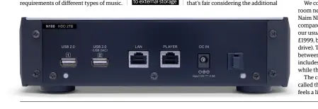  ??  ?? Two of the three USB ports connect to external storage