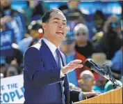 ?? EDWARD A. ORNELAS Getty Images ?? JULIAN CASTRO, who would be the first Latino nominee, vows to make climate change a top priority.