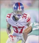  ?? Rich Graessle / Getty Images ?? Giants defensive back B.W. Webb will see significan­t time this week with starting cornerback Eli Apple out with a hamstring injury.