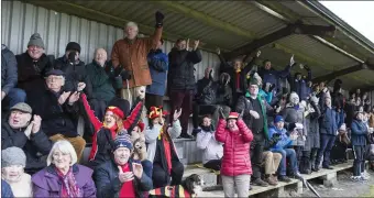  ??  ?? Sligo supporters cheer a score.
