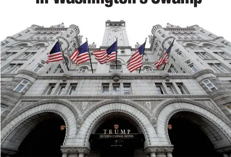  ?? AP/ALEX BRANDON ?? New documents concerning President Donald Trump’s trust, set up to allay fears of conflicts of interest, show how closely tied he remains to his business, the new Trump Internatio­nal Hotel in the renovated Old Post Office building in Washington, D.C.