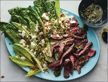  ??  ?? Lidey Hueck’s Skirt Steak With Salsa Verde Salad (The New York Times/Andrew Purcell)