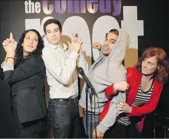  ?? MARIE-FRANCE COALLIER/ THE GAZETTE ?? From the left, Eman, Ryan Wilner, Abdul Butt and Jess Salomon will be taking comedic shots at each other, and at themselves, during the three-night run of Kosher Jokes for the Halaladays at the Comedy Nest.