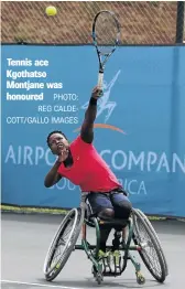  ?? PHOTO: REG CALDECOTT/GALLO IMAGES ?? Tennis ace Kgothatso Montjane was honoured