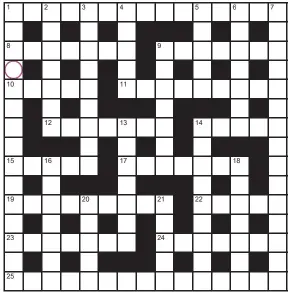  ?? ?? PLAY our accumulato­r game! Every day this week, solve the crossword to find the letter in the pink circle. On Friday, we’ll provide instructio­ns to submit your five-letter word for your chance to win a luxury Cross pen. UK residents aged 18+, excl NI. Terms apply. Entries cost 50p.