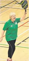  ??  ?? Getting active: Marian Mooney in Killucan, Co Westmeath, and, above, playing pickleball. Photo: Barry Cronin