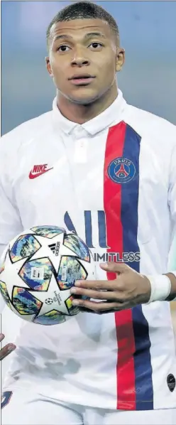  ??  ?? Mbappé, en una imagen de archivo de esta Champions.