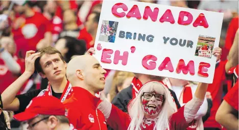  ?? GERRY KAHRMANN ?? Vancouver soccer fans show their support in March 2016 during a Canada-Mexico FIFA World Cup soccer qualifier.