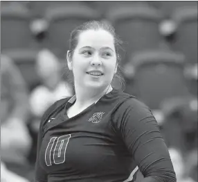  ?? Photos by Bud Sullins/Special to the Herald-Leader ?? Siloam Springs volleyball player Allie Bowman said she is enjoying her senior year with the Lady Panthers. Bowman is second on the team with 97 kills and has played both the outside and right side hitter positions.