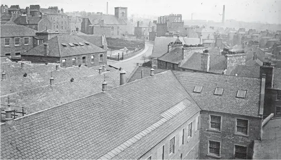  ?? Picture: University of Dundee Archive Services. ?? A view over the rooftops of Dundee in the 1860s. Read more about the area in the column on the right.