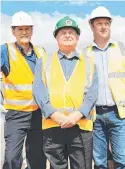  ??  ?? Townsville Port’s Kim Gebers with Matt Devine and Gareth Vernon from A Gabrielli Constructi­ons.