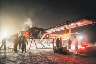  ?? National Science Foundation ?? A prop-driven Twin Otter plane flew 1,500 miles to pick up two sick workers at the U.S. South Pole science station. It landed in temperatur­es of minus 70 degrees and 24-hour darkness.