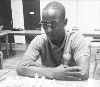  ??  ?? National Chess Champion Wendell Meusa won the 2018 Champion of Champions chess tournament last week. In the seven-round tournament, Meusa lost one game and drew one, ending with 5.5 points to secure the victory. The successes against Meusa came from...