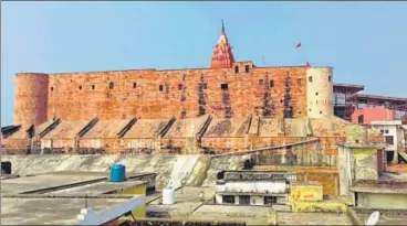  ?? ANI ?? A view of Ayodhya city on Wednesday as the Supreme Court closed arguments in the Ram Mandir-babri Masjid dispute case.