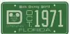  ??  ?? Souvenir license plates were created to promote the opening of Walt Disney World in 1971.