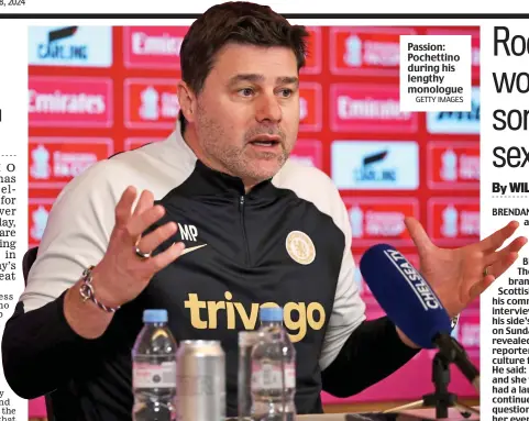  ?? GETTY IMAGES ?? Passion: Pochettino during his lengthy monologue