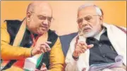  ?? RAJ K RAJ/HT FILE ?? Prime Minister Narendra Modi and Union minister Amit Shah at the BJP National Executive Meet in New Delhi in 2019.