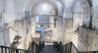  ?? RUTH EGLASH/WASHINGTON POST ?? Archeologi­sts dug under the floor of a former Turkish prison next to the Tower of David Museum, revealing the foundation­s of Herod the Great’s palace and possibly the site of Jesus’ trial.